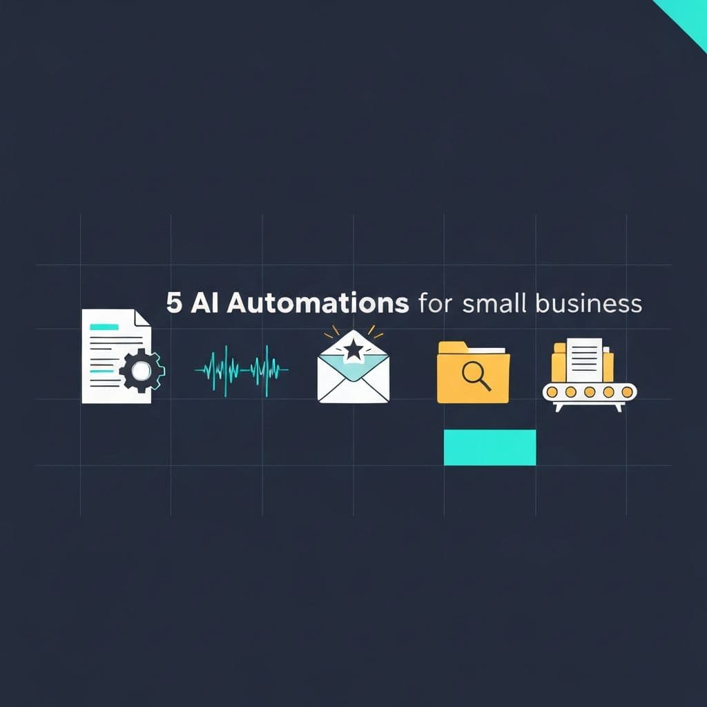 Illustration de cinq automatisations IA pour PME